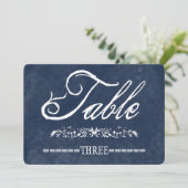 Numéros de table de mariage à l'aquarelle bleue (Debout devant)