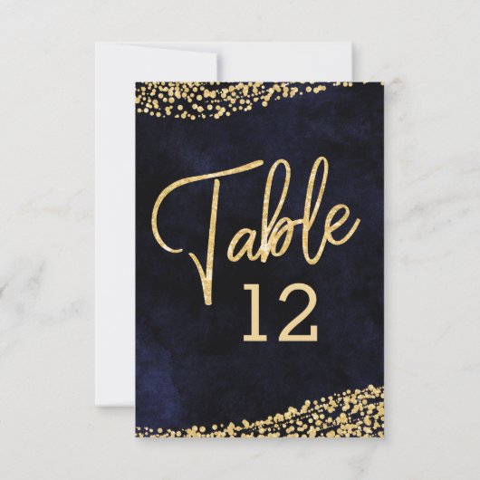 Numéros de table de mariage à l'aquarelle bleue ma (Dos)
