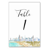 Numéros de table de mariage à l'aquarelle de Chica (Dos)