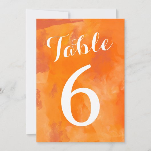Numéros de table de mariage à l'aquarelle Romance (Devant)