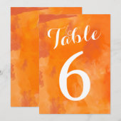 Numéros de table de mariage à l'aquarelle Romance (Devant / Derrière)