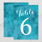Numéros de table de mariage à l'aquarelle Romance (Devant / Derrière)
