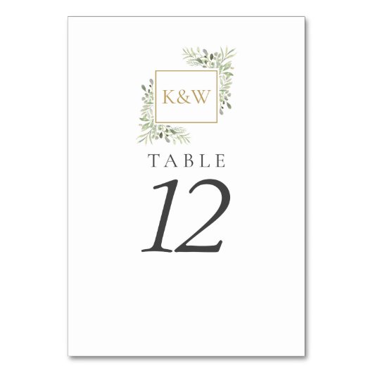 Numéros de table de mariage à monogramme doré et v (Par défaut)