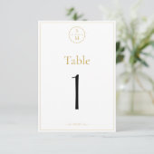 Numéros de table de mariage à monogramme élégant s (Debout devant)
