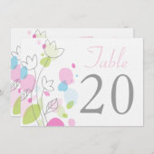 Numéros de table de mariage à pétales de fleurs mo (Devant / Derrière)