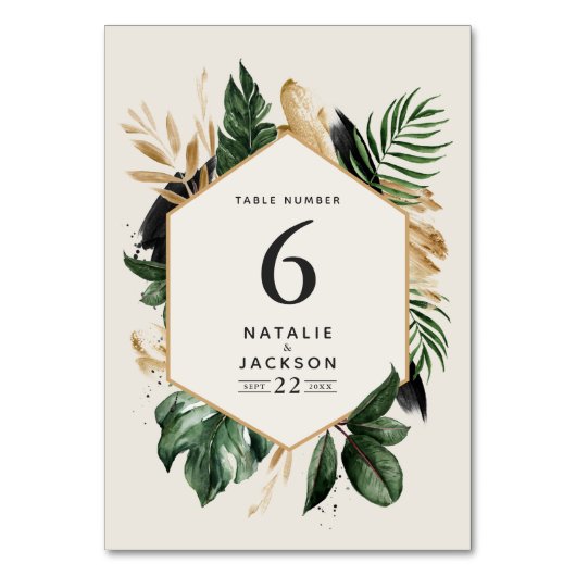 Numéros de table de mariage abstraits tropicaux mo (Par défaut)