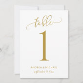 Numéros de table de mariage amusants en calligraph (Devant)