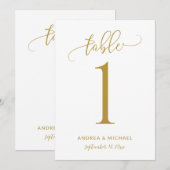 Numéros de table de mariage amusants en calligraph (Devant / Derrière)