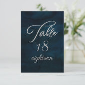 Numéros de table de mariage argent bleu foncé Navy (Debout devant)