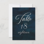 Numéros de table de mariage argent bleu foncé Navy (Dos)
