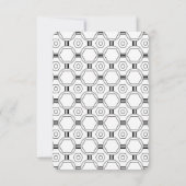 Numéros de table de mariage Art Déco blanc et noir (Dos)