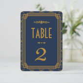 Numéros de table de mariage Art Déco bleus (Debout devant)