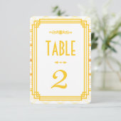 Numéros de table de mariage Art Déco or (Debout devant)