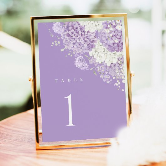 Numéros de table de mariage au lavande, floral bla