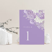 Numéros de table de mariage au lavande, floral bla