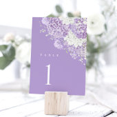 Numéros de table de mariage au lavande, floral bla