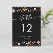 Numéros de table de mariage aux fleurs sauvages bo (Debout devant)
