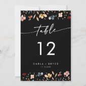 Numéros de table de mariage aux fleurs sauvages bo (Dos)