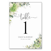Numéros de table de mariage aux hortensias botaniq (Dos)