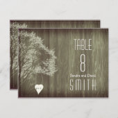 Numéros de table de mariage avec arbre rustique et (Devant / Derrière)