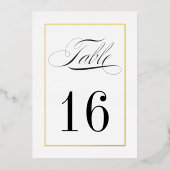 Numéros de table de mariage avec bordure en feuill (Recto)