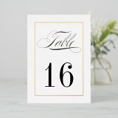 Numéros de table de mariage avec bordure en feuill (Debout devant)