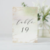 Numéros de table de mariage avec feuille d'or vert (Debout devant)