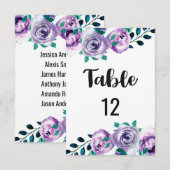 Numéros de table de mariage avec Menthe & Violet P (Devant / Derrière)