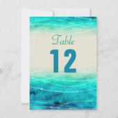 Numéros de table de mariage avec mers scintillante (Dos)