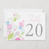 Numéros de table de mariage avec pétales de fleurs (Devant)