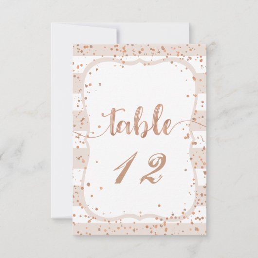 Numéros de table de mariage avec rayures de sable (Devant)