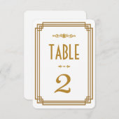 Numéros de table de mariage blanc Art Déco (Devant / Derrière)