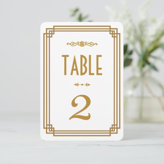 Numéros de table de mariage blanc Art Déco (Debout devant)