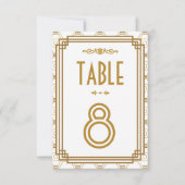 Numéros de table de mariage blanc Art Déco (Devant)