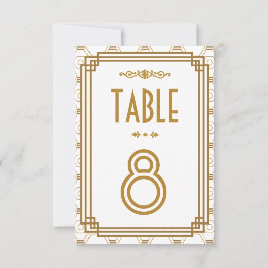 Numéros de table de mariage blanc Art Déco (Devant)