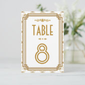 Numéros de table de mariage blanc Art Déco (Debout devant)