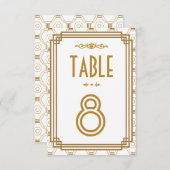 Numéros de table de mariage blanc Art Déco (Devant / Derrière)