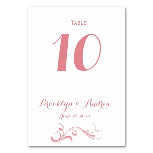 Numéros de table de Mariage blanc et rose personna (Par défaut)