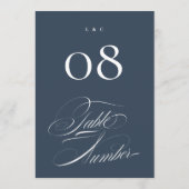 Numéros de table de mariage bleu marine classe 5 x (Dos)