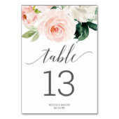 Numéros de table de mariage Blushing Blooms recto- (Dos)