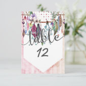Numéros de table de mariage Boho Dreamcatcher et p (Debout devant)