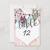 Numéros de table de mariage Boho Dreamcatcher & Pl (Devant)