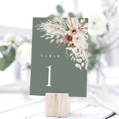 Numéros de table de mariage Boho, floral aux herbe