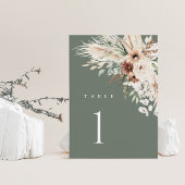 Numéros de table de mariage Boho, floral aux herbe