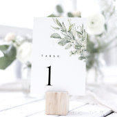 Numéros de table de mariage botanique vert sauge
