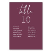 Numéros De Table De Mariage Bourgogne Avec Noms D' (Dos)