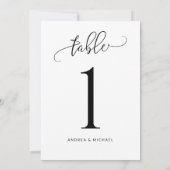 Numéros de table de mariage Calligraphie tourbillo (Dos)