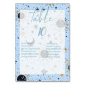 Numéros de table de Mariage céleste avec des noms (Dos)