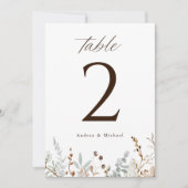 Numéros de table de mariage champêtre bohème avec  (Devant)