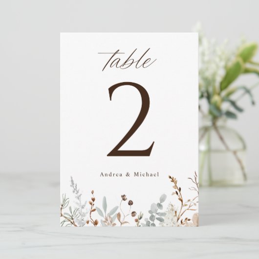 Numéros de table de mariage champêtre bohème avec  (Debout devant)